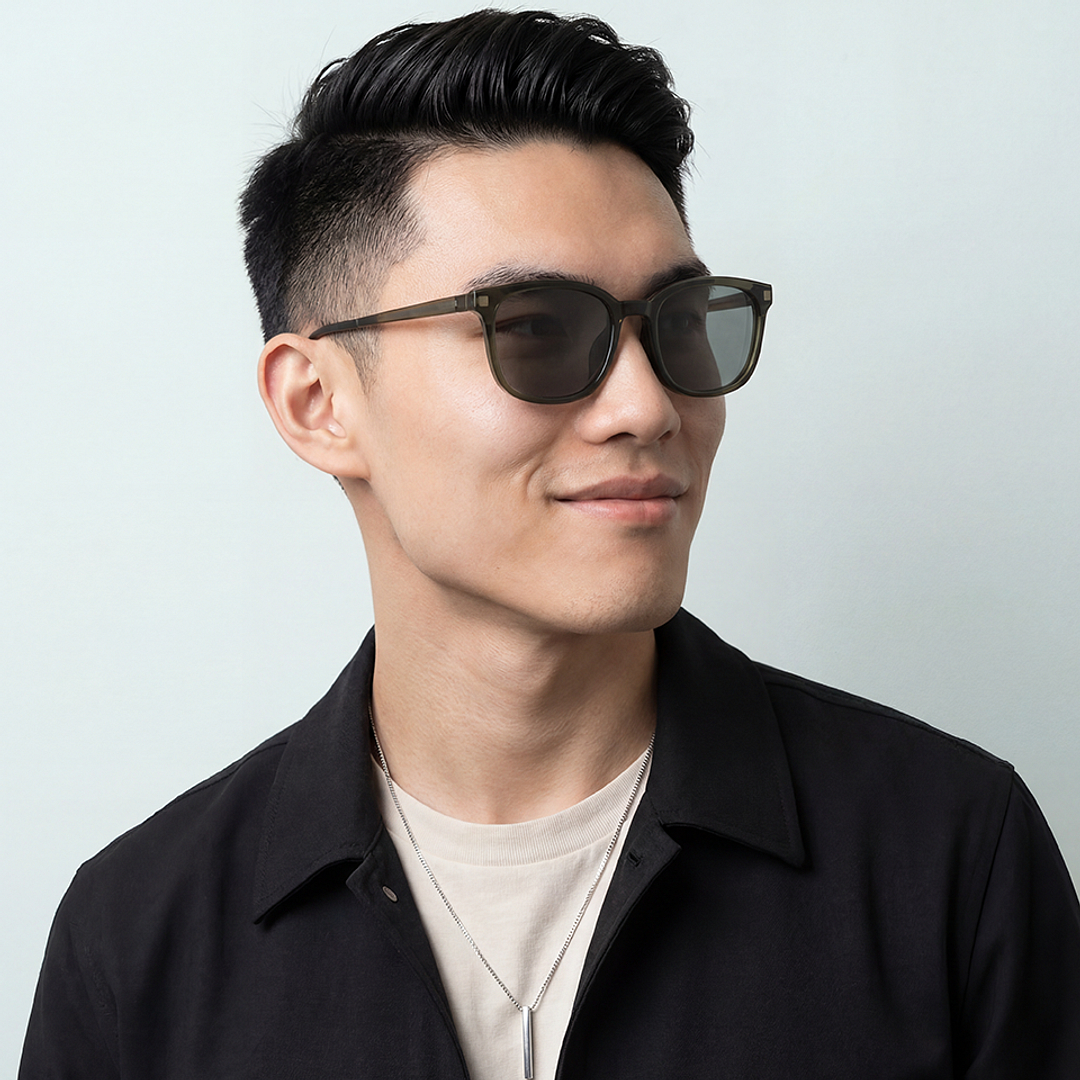 OWNDAYS | SUN Tan Brown Full Rim Wellington left side